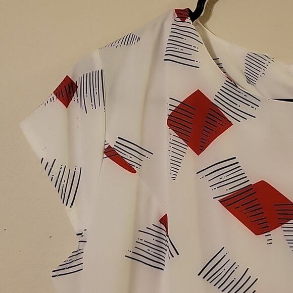 Rare Editions Women's Red, White, and Blue Midi Dress‎ Size L - Picture 2 of 8